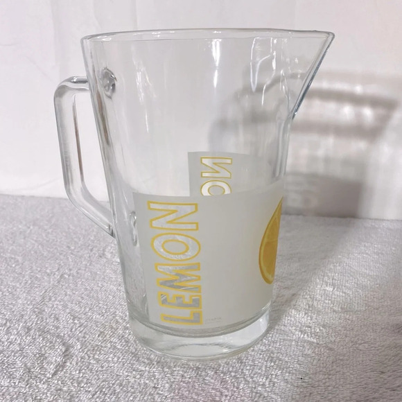 Vintage Cerve Italian Frosted Glass Lemon Lemonade Pitcher - Picture 1 of 11